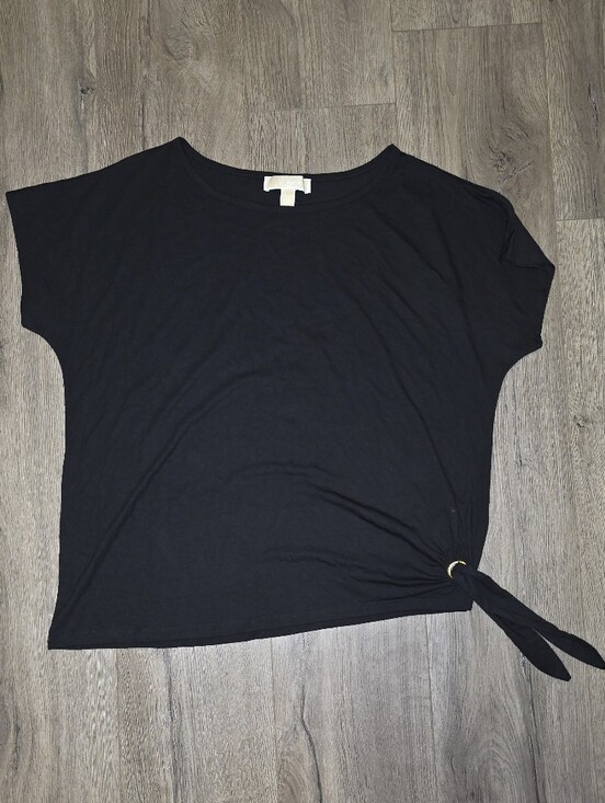 Michael Kors Tops - Michael Kors Black Side Tie Short Sleeve Top Women’s